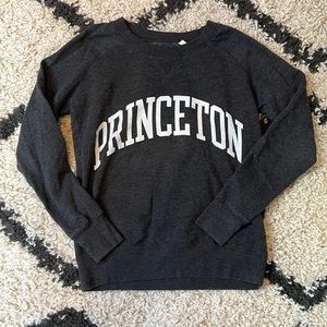 Princeton League Pullover Dark Grey Crew Neck Sweater (S)